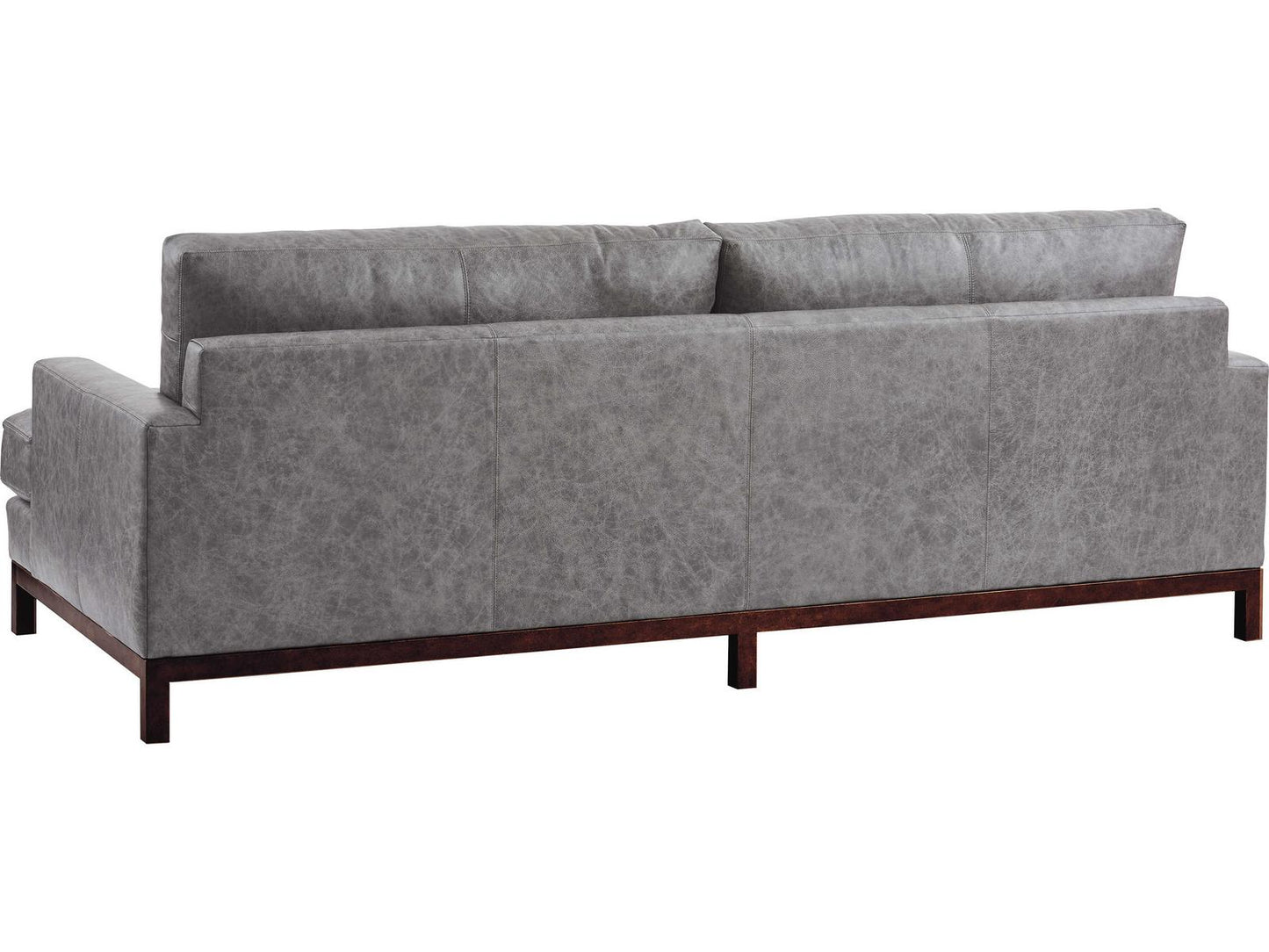 Upholstery Horizon 2-Seat Leather Sofa with Bronze Metal Base