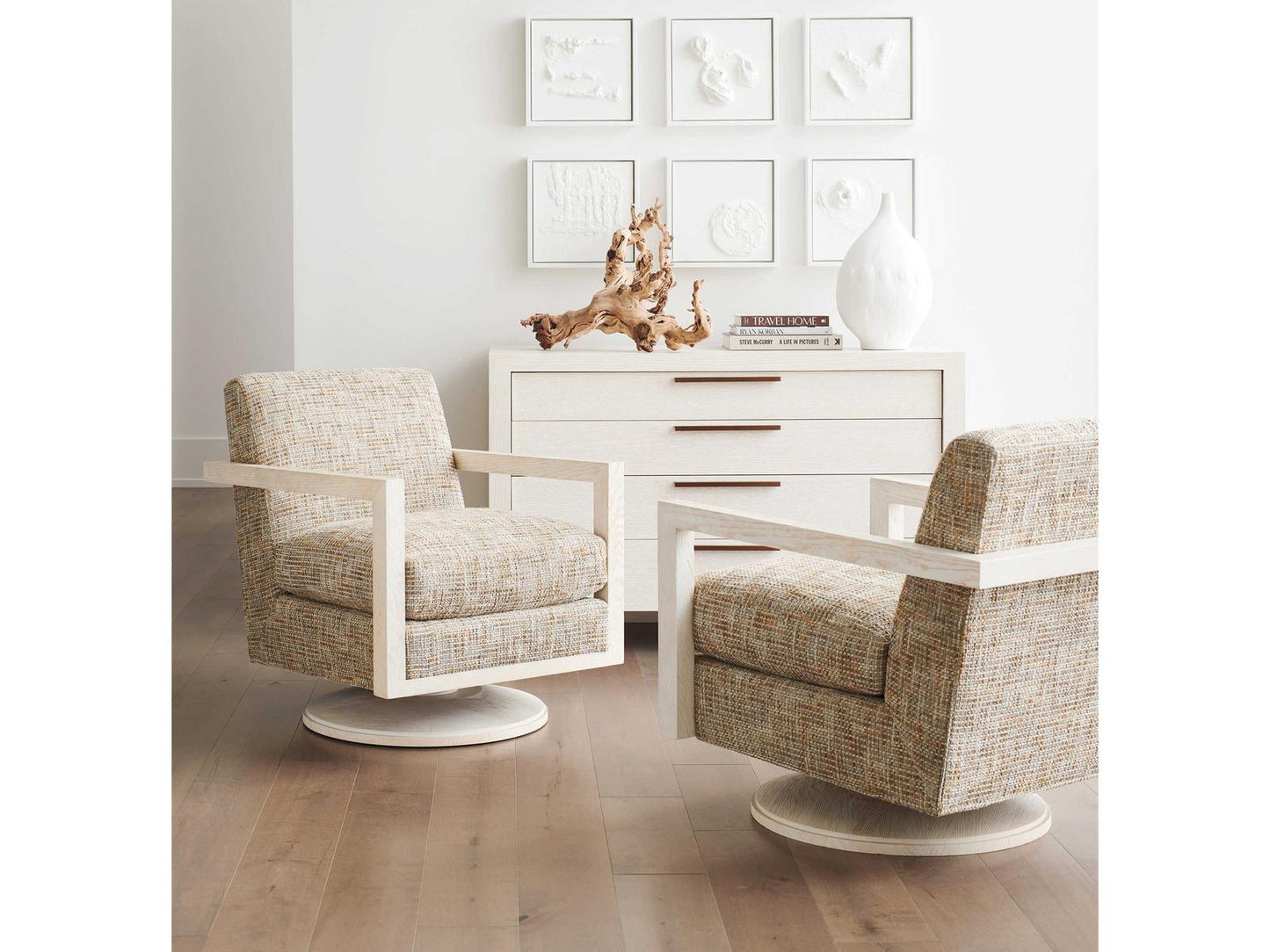 Willa Swivel Accent Chair with Ultra Down Cushion in Portola Fabric