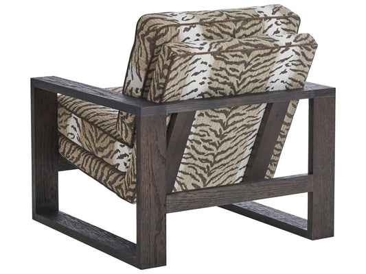 Thaynes Upholstered Fabric Accent Chair in Beige with Contrast Welt
