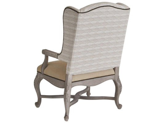 Patras Blue Leather Accent Chair with Nailhead Trim