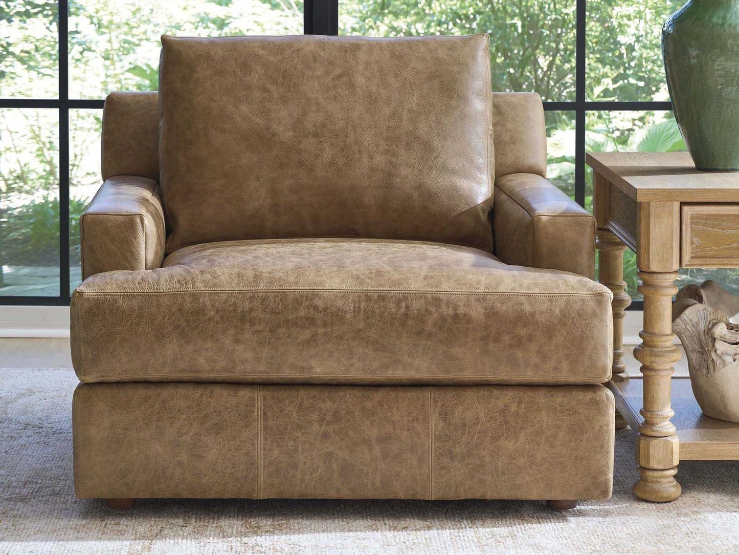 Upholstery Millington Brown Leather Accent Chair