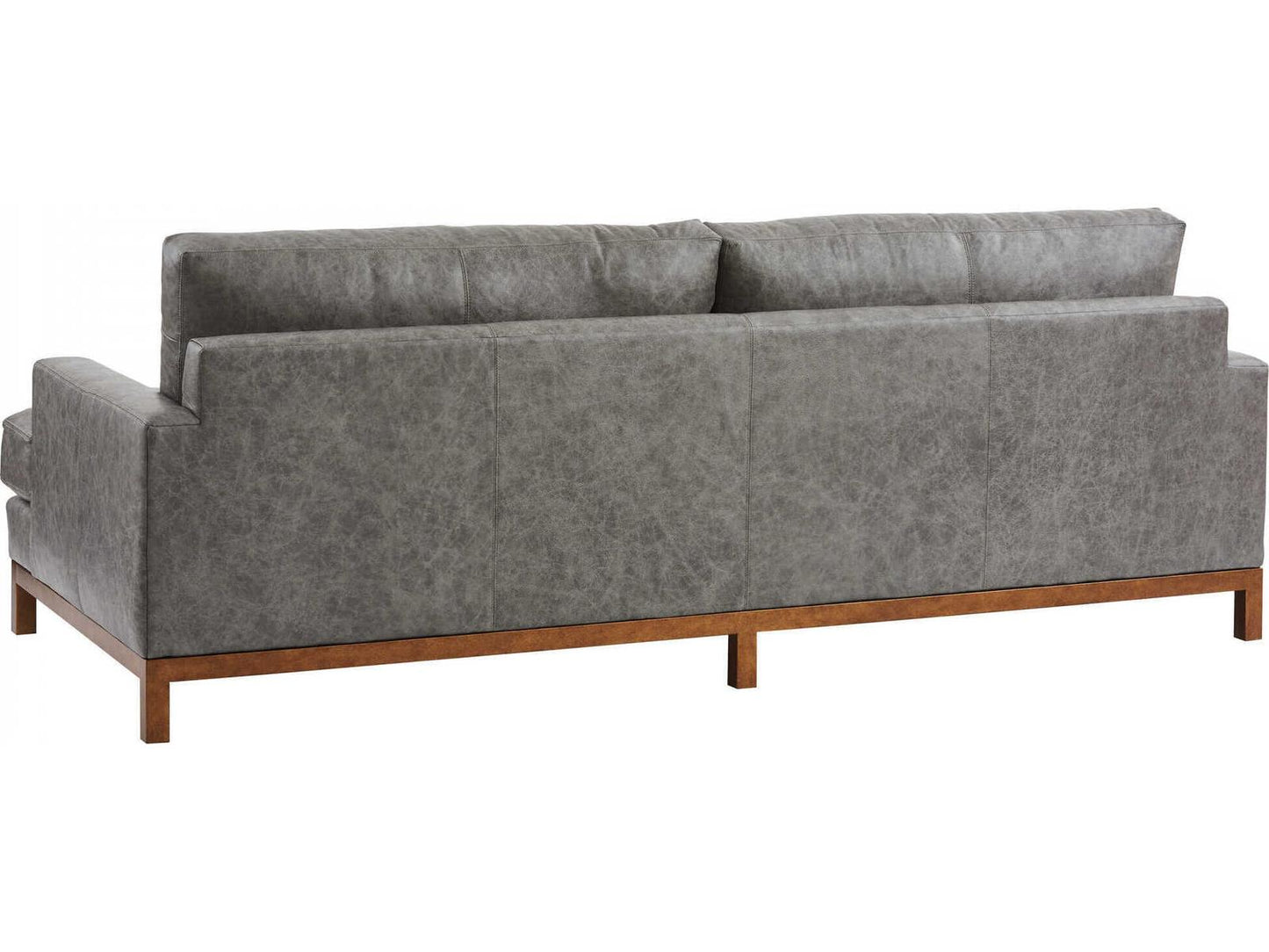 Horizon 3-Seat Leather Sofa with Calais Brass Metal Base
