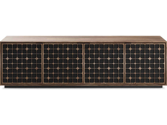 Elements 8703-CS Media Storage Cabinet with Constellation Doors in Natural Walnut