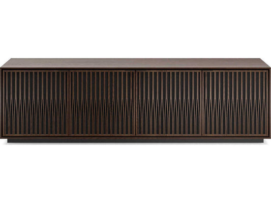Elements Tune 82.5-Inch Media Console in Toasted Oak with Rolling Base