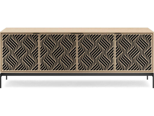 Elements Weave 82-Inch Media Console with Washed Oak Finish
