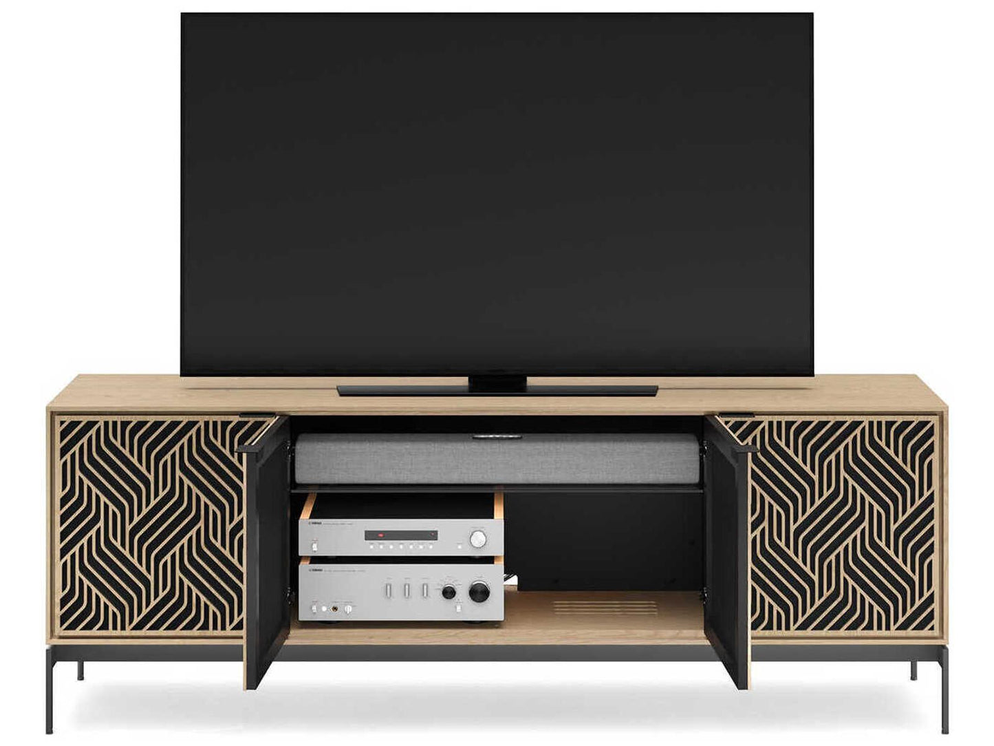 Elements Weave 82-Inch Media Console with Washed Oak Finish
