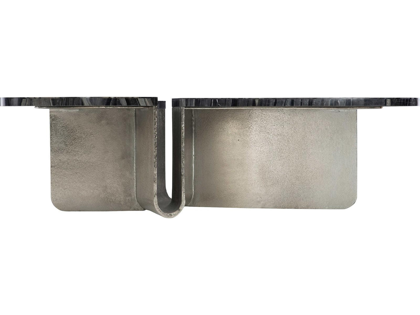 Interiors Tegan Rectangle Coffee Table in Black Forest Marble and Nickel
