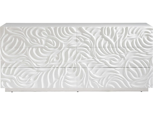 Alia 6-Drawer Dresser in White Plaster Finish