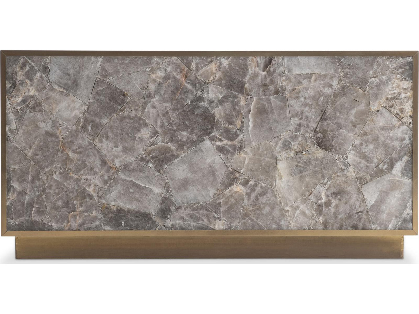 Interiors Tildon Rectangle Coffee Table in Aged Brass and Smoky Quartz