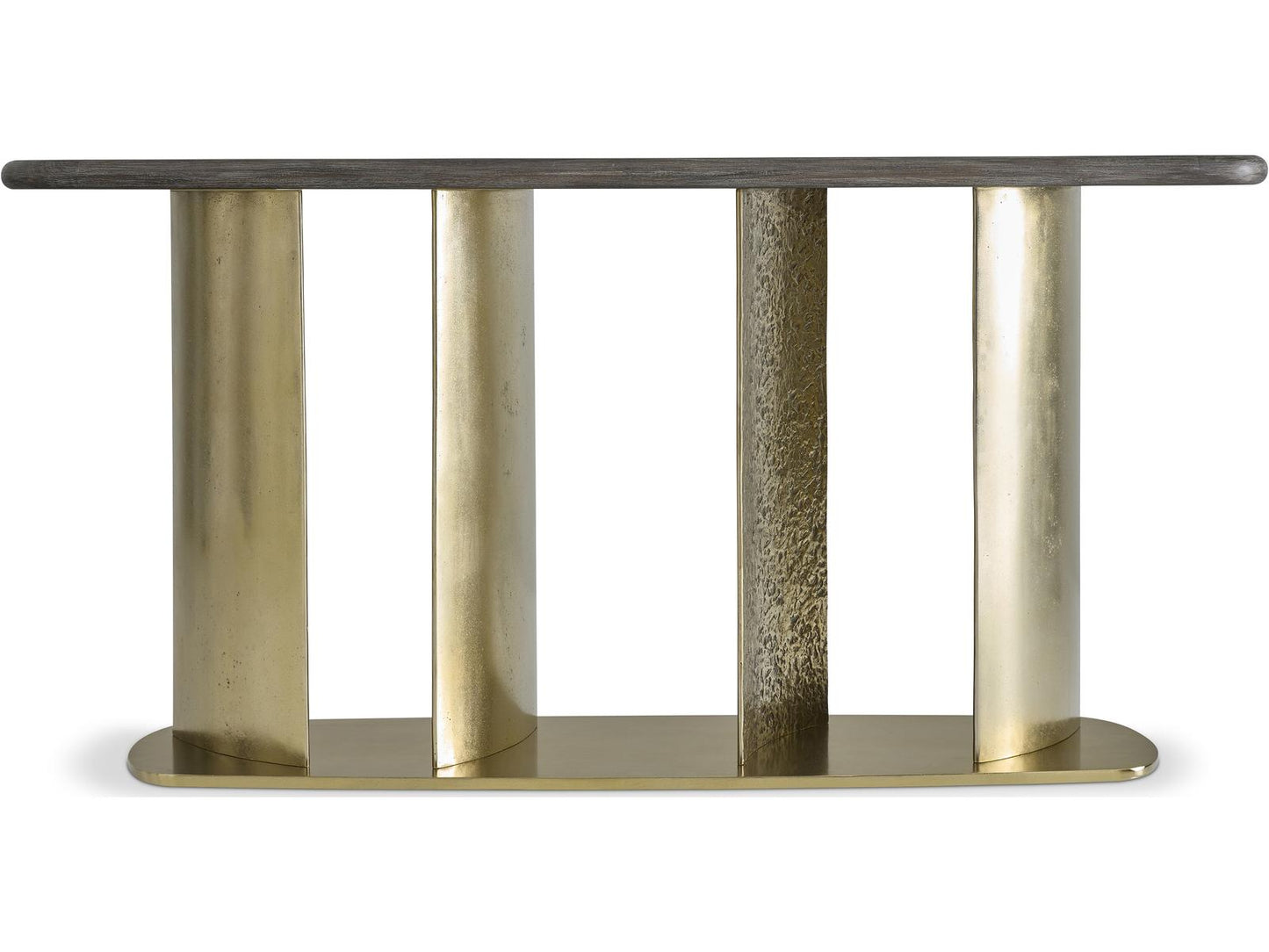 Interiors Trost Console Table in Mahogany and Dorado Gold