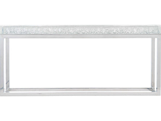Arctic Console Table with Acrylic Top and Stainless Steel Base