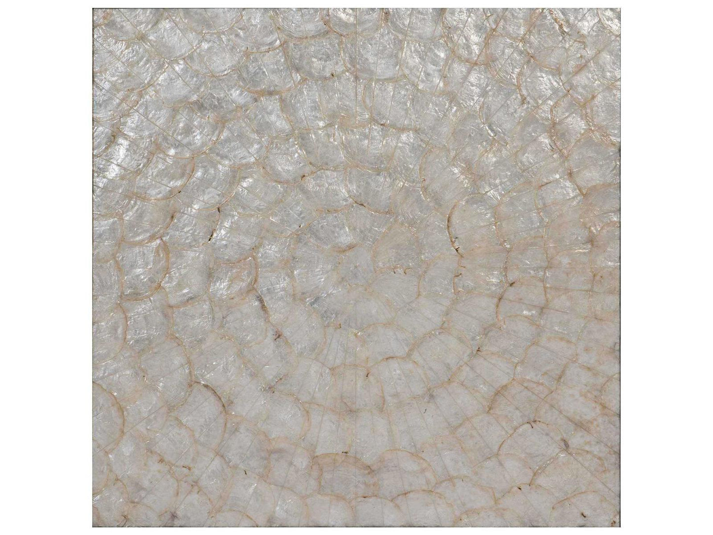 Interiors Helios Entertainment Credenza White Capiz Shell and Polished Stainless Steel