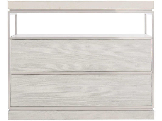 Bryne Scandinavian Minimalist Nightstand with White Marble Top