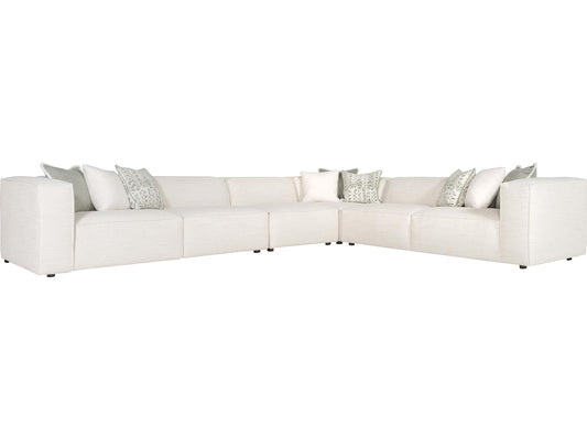 Bliss 4-Piece Modular Fabric Sectional Sofa in Cream