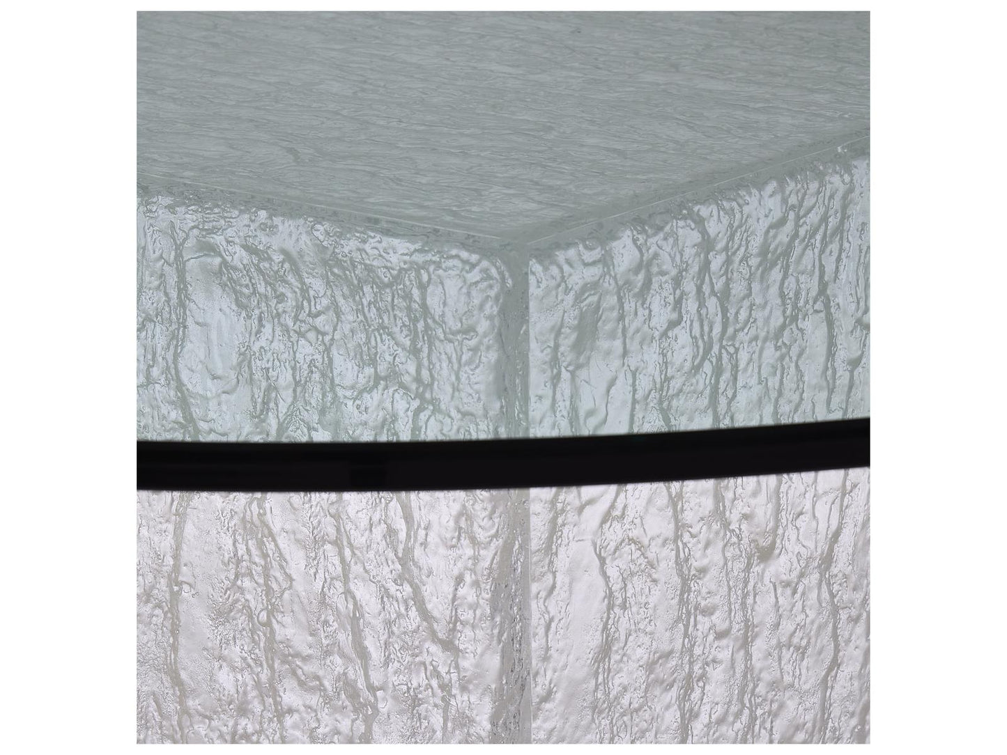 Arctic 54-Inch Round Dining Table with Glass Top and Acrylic Base