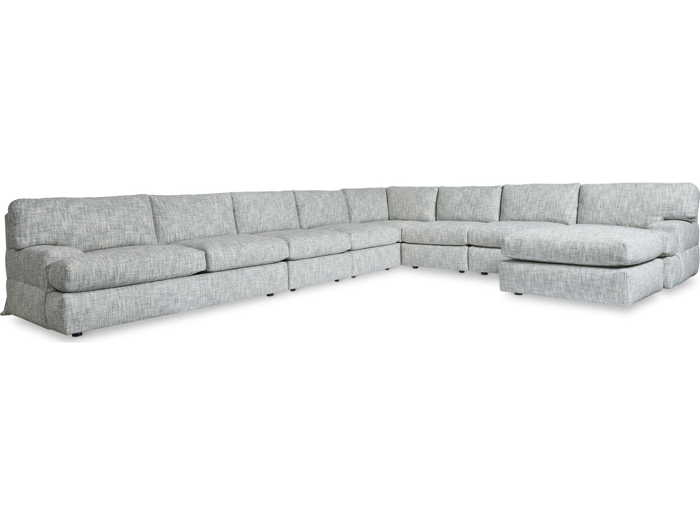 Serena 7-Piece Modular Fabric Sectional Sofa in Grey