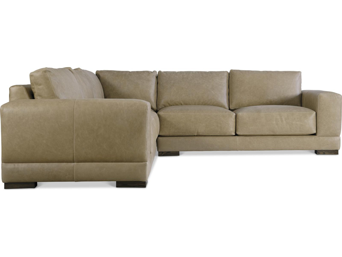 Lars Leather 3-Piece Sectional Sofa in Tan