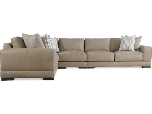 Lars 4-Piece Modular Leather Sectional in Tan