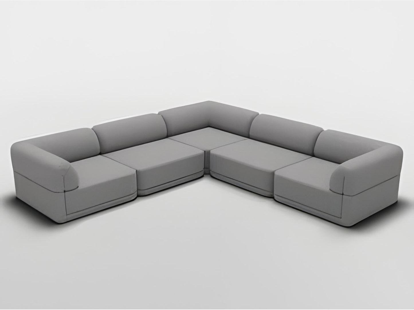 Cube Modular Corner Boucle Sectional Seat in Grey