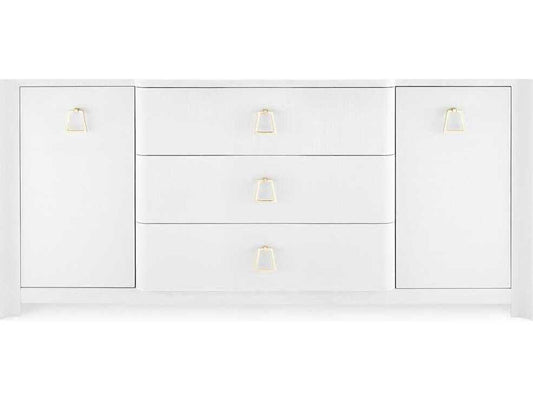 Audrey 3-Drawer 2-Door Sideboard in Cream Lacquered Linen