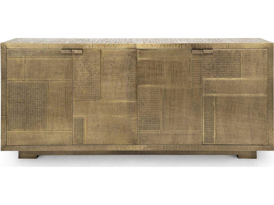 Mark 4-Door Cabinet in Antique Brass