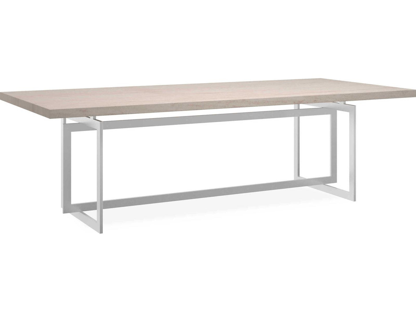 Wish You Were Here 100-Inch Rectangle Dining Table in Lightly Brushed Chrome