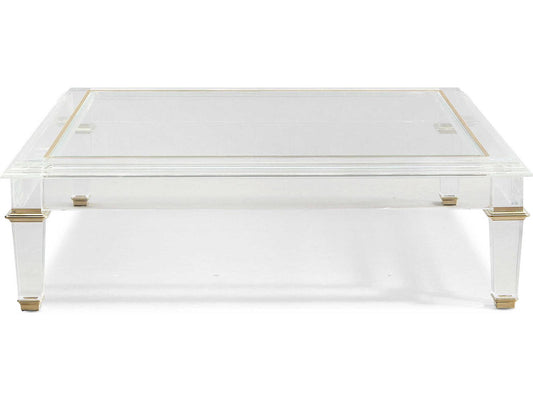 Signature Promethean Pierre Square Glass Majestic Gold Coffee Table