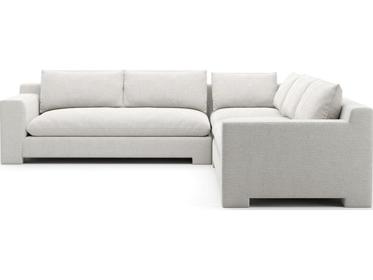 Devon 3-Piece Modular Polyester Blend L-Sectional in Ivory