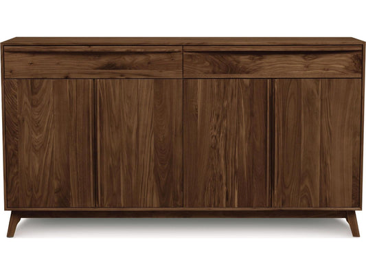 Catalina 2 Drawers 4 Doors Buffet in Natural Walnut Mid-Century Modern