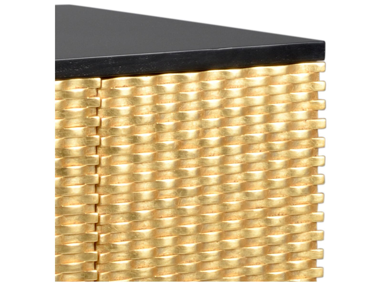 James Six-Door Sideboard Cabinet in Antique Gold Leaf and Black