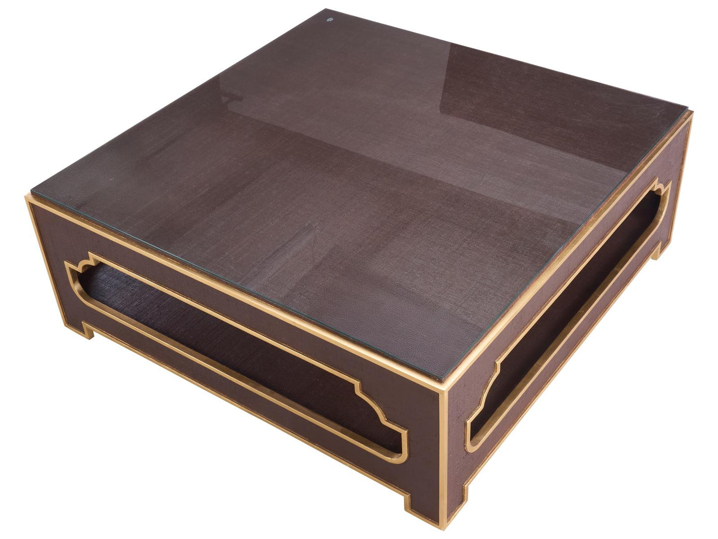 Jamie Merida Square Glass Brown Coffee Table