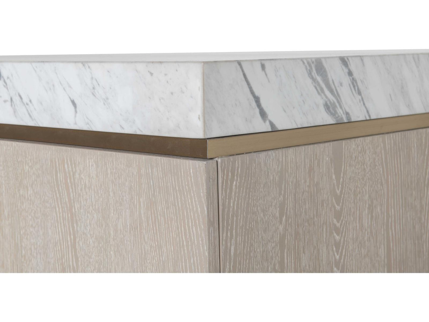 Cadence Credenza with Carrara Marble Top in Sand Cerused