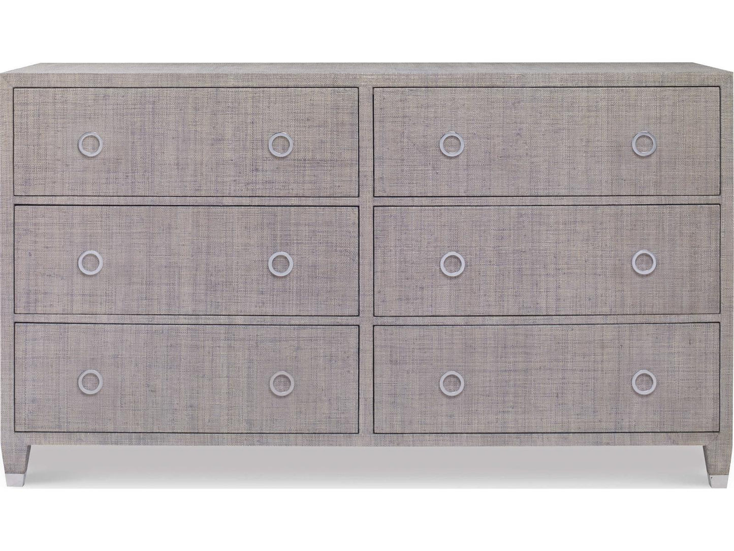 Charleston 6-Drawer Dresser French Grey Raffia