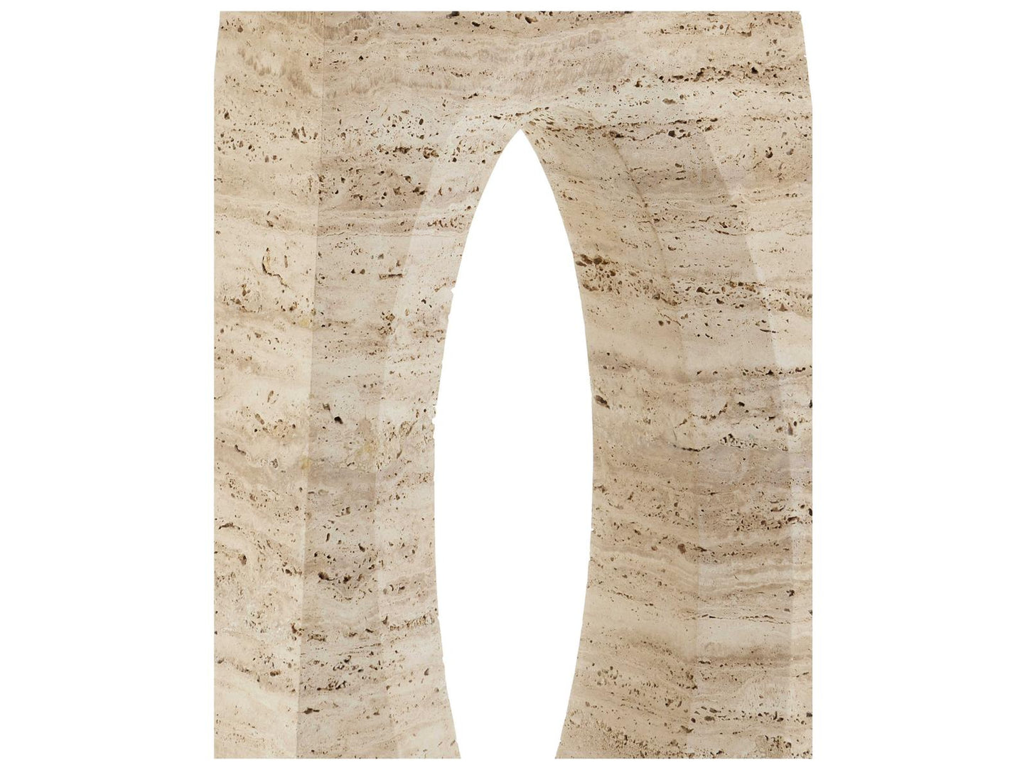 Currey and Company Demi Rectangular Travertine Console Table in Natural Beige