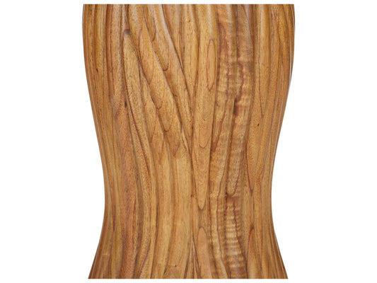 Currey and Company Tassel Round Entry Table in Morel Brown Wood and Marble