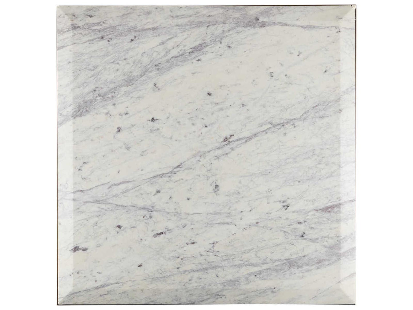 Currey and Company Oblique Square Coffee Table Natural Antique Brass with Marble Top
