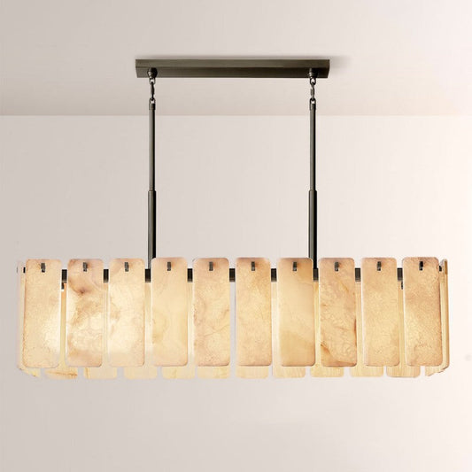 Belamet Alabaster Rectangular Chandelier 60"L