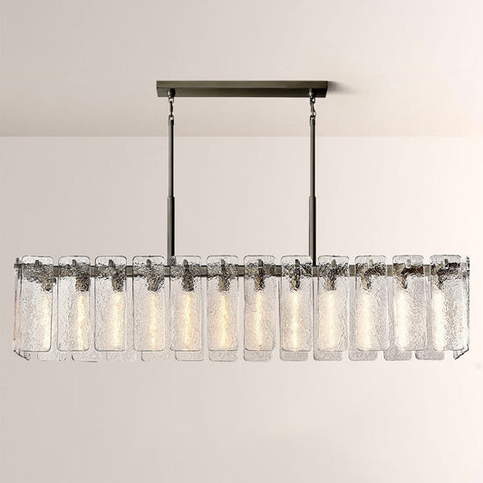 Belamet Glass Rectangular Chandelier 72"W