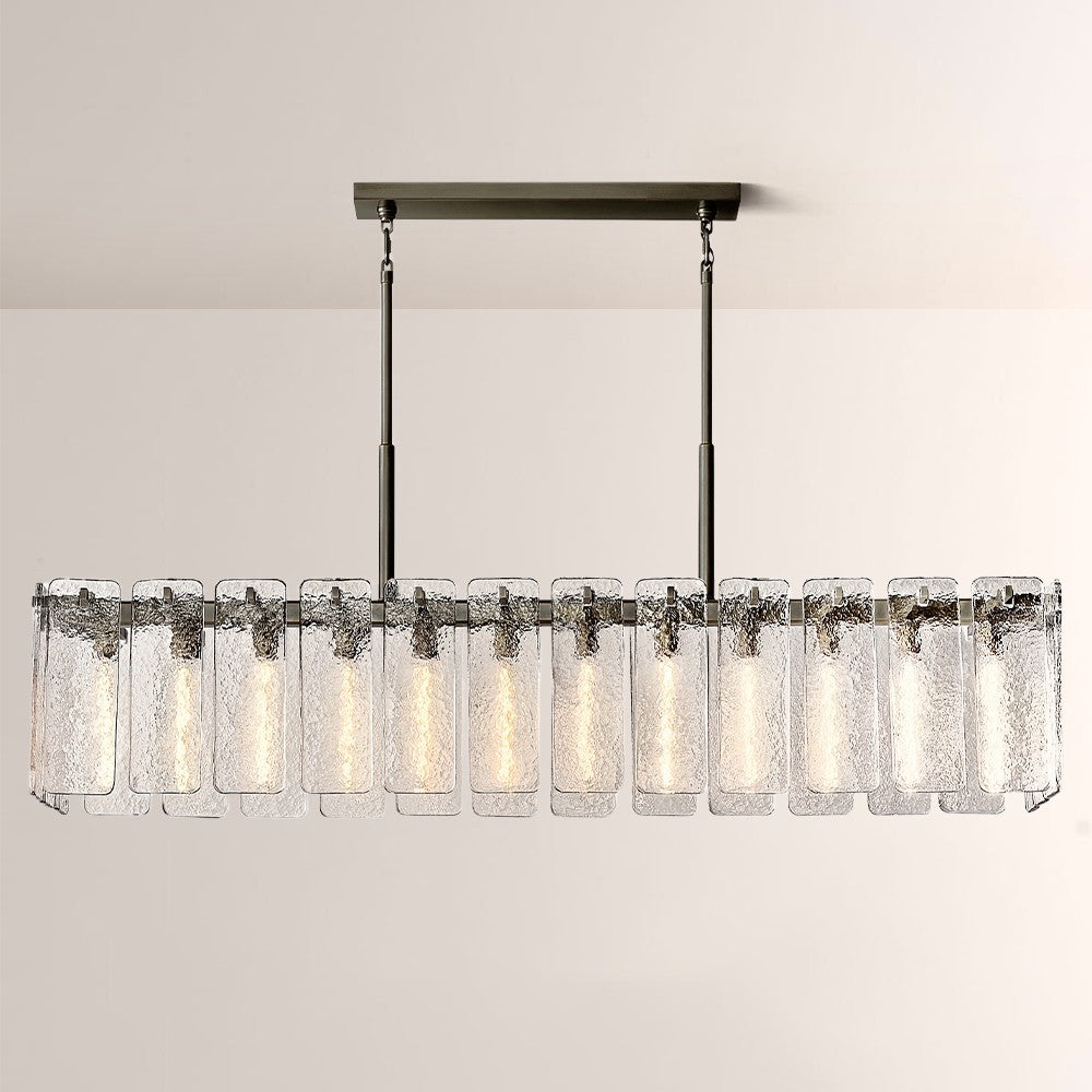 Belamet Glass Rectangular Chandelier 72"W