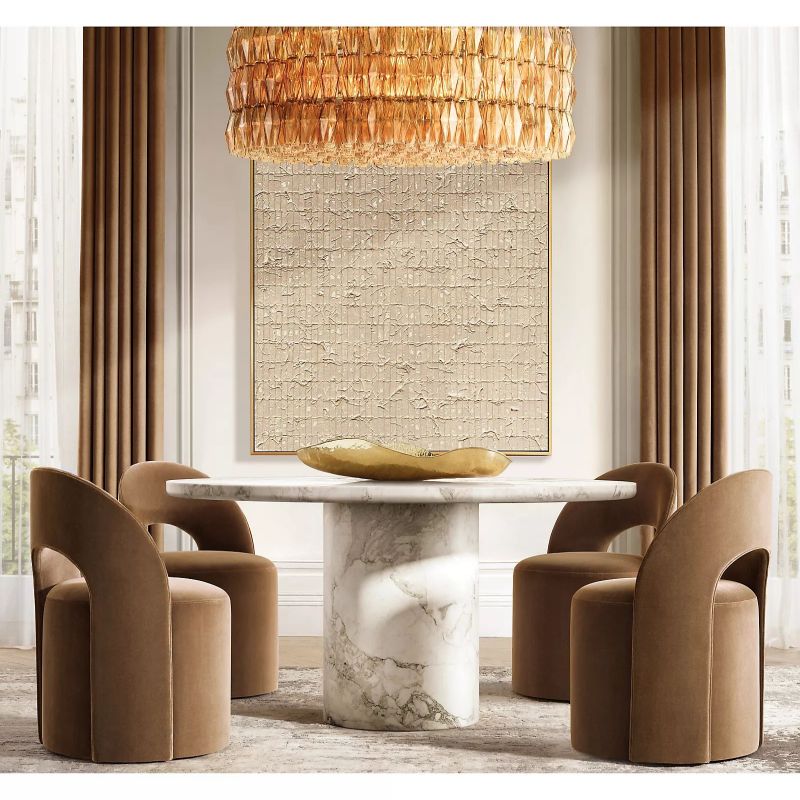 Tarin Smoke Glass Round Chandelier 47"