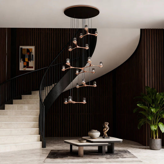 Crystal Staircase Chandelier Nordic Creative Ceiling Light