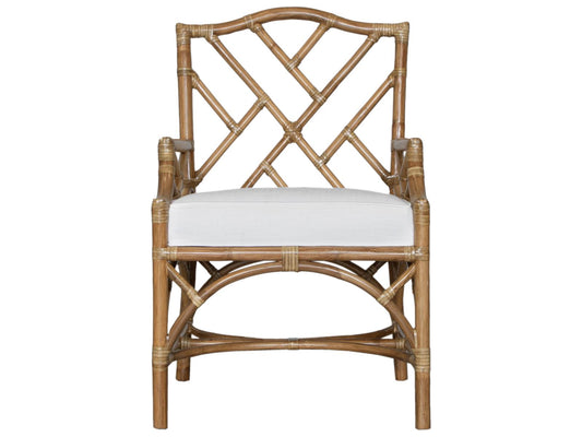 Chippendale Rattan Arm Dining Chair
