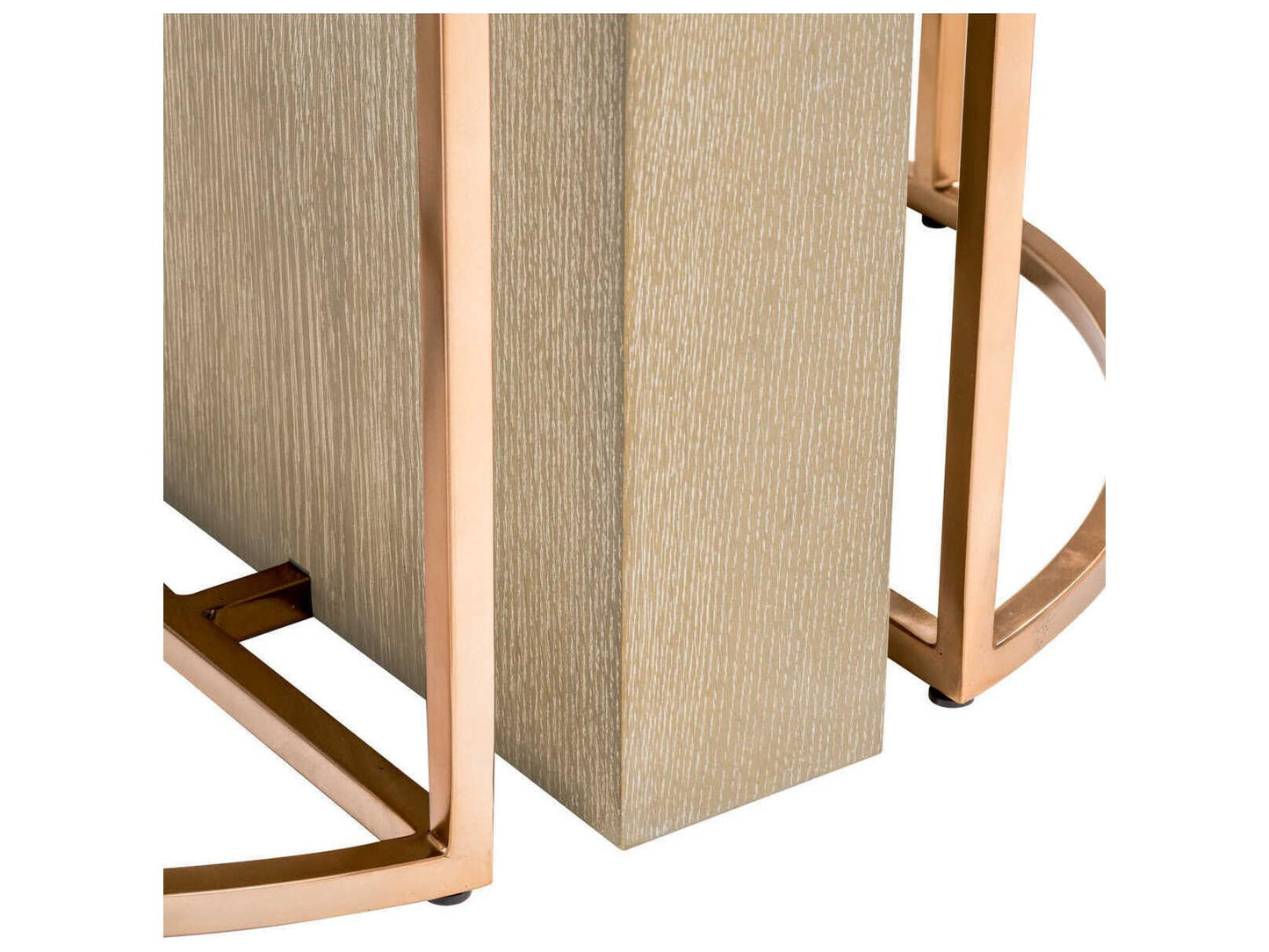 Remington Round Dining Table in Washed Oak Veneer and Brushed Brass