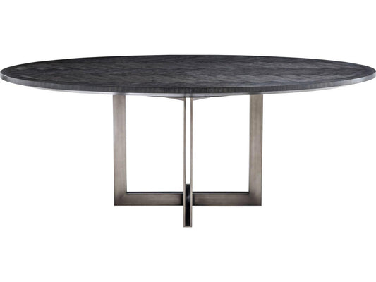 Melchior Oval Charcoal Oak Veneer Dining Table