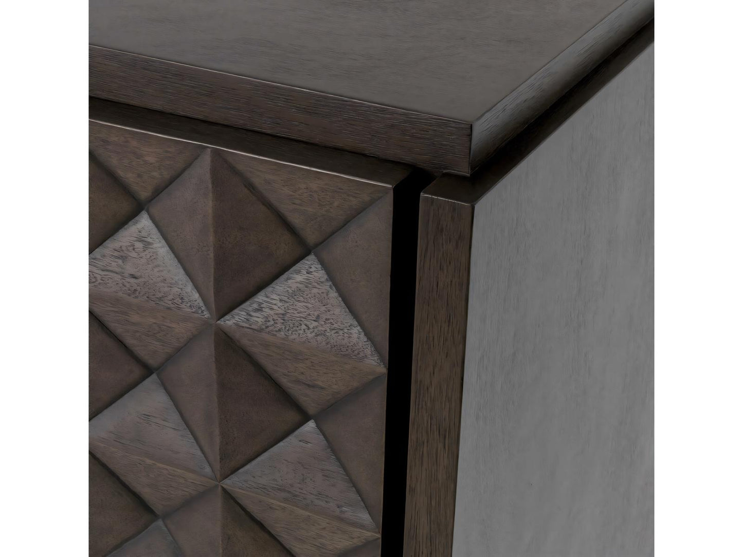 Jane 4-Door Meranti Wood Dresser in Mocha Meranti with Brass Handles