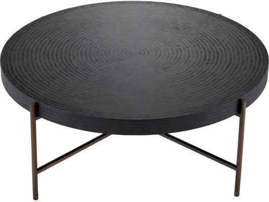 Nikos Round Coffee Table in Gunmetal and Bronze Finish