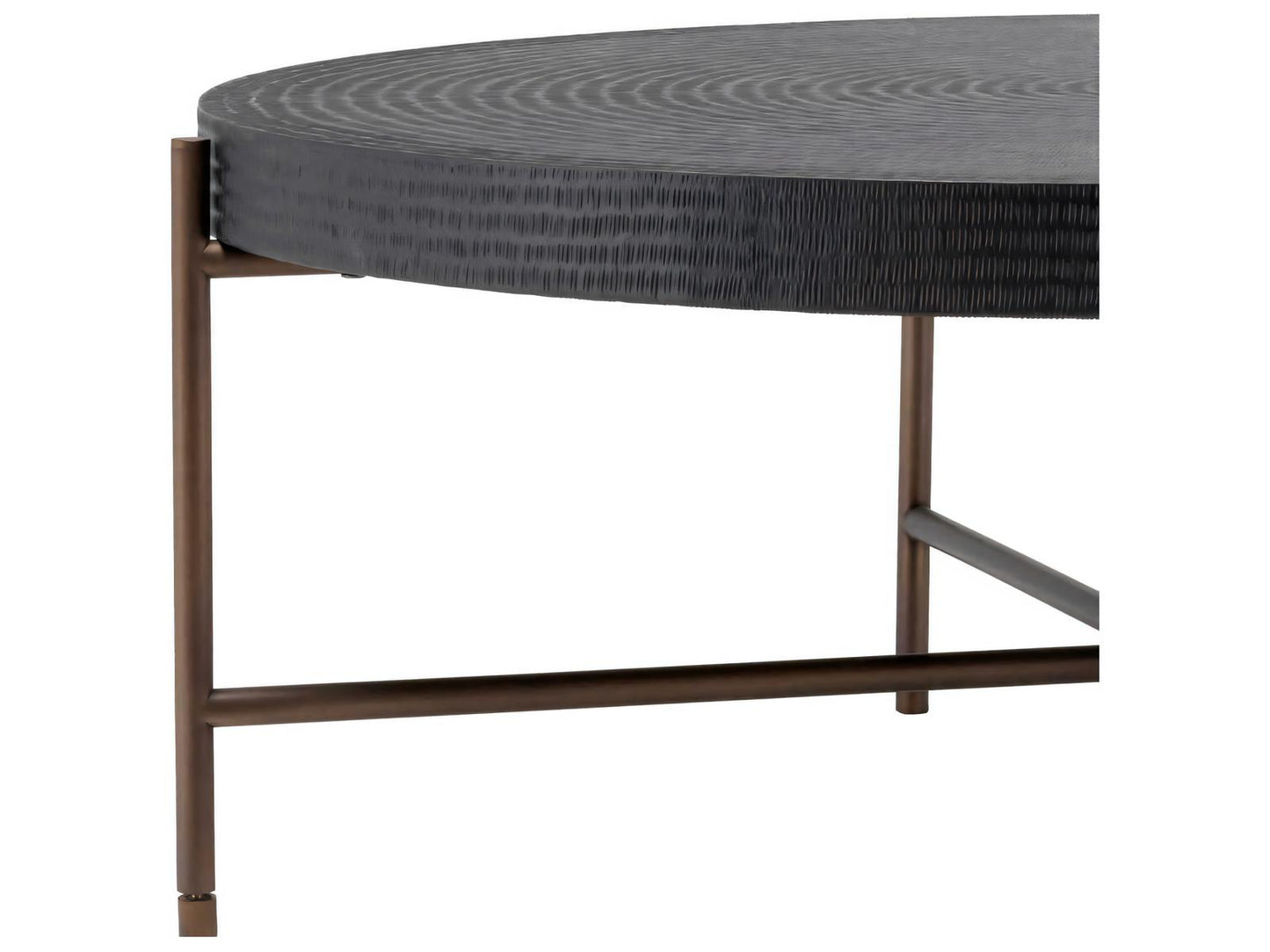 Nikos Round Coffee Table in Gunmetal and Bronze Finish