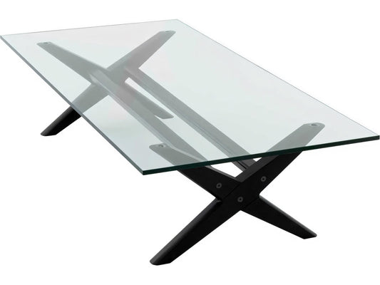 Maynor Classic Black Coffee Table with Glass Top