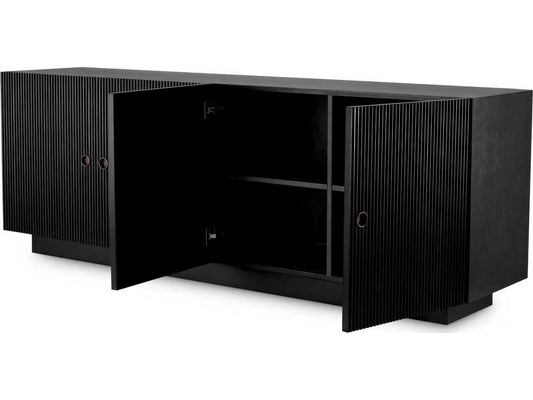 Dimitrios Charcoal Grey Oak Veneer Dresser with Bronze Finish