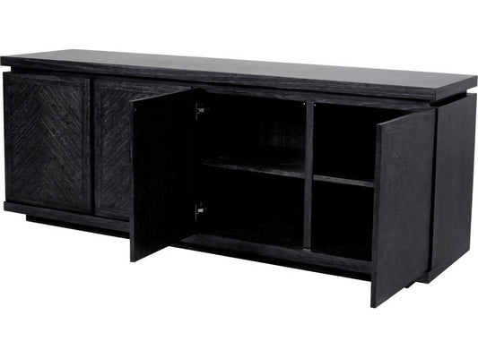 Bowen Charcoal Grey Oak Veneer Dresser with Herringbone Pattern